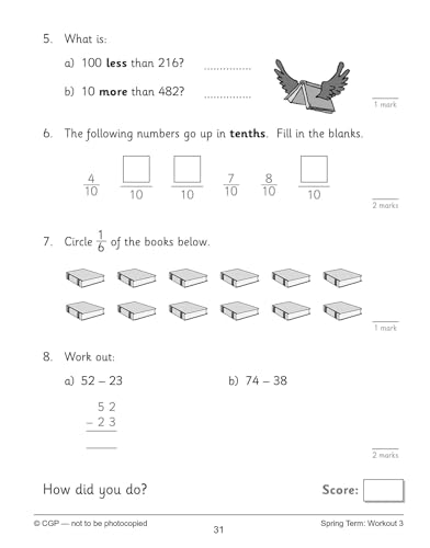CGP Books - KS2 Maths 10-Minute Weekly Workouts: Arithmetic - Year 3 - image 7