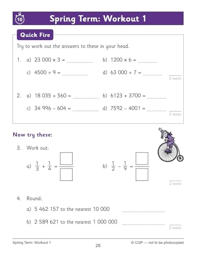 CGP Books - KS2 Maths 10-Minute Weekly Workouts: Arithmetic - Year 6 - image 2