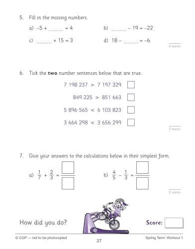 CGP Books - KS2 Maths 10-Minute Weekly Workouts: Arithmetic - Year 6 - image 3