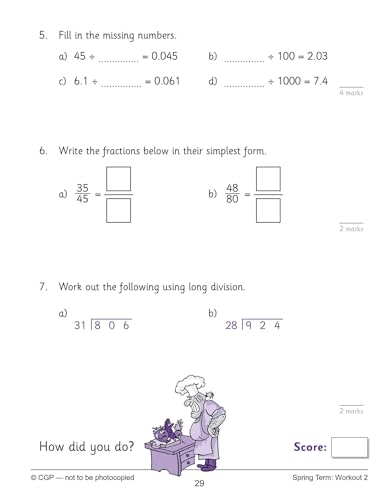 CGP Books - KS2 Maths 10-Minute Weekly Workouts: Arithmetic - Year 6 - image 5