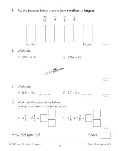 CGP Books - KS2 Maths 10-Minute Weekly Workouts: Arithmetic - Year 6 - image 7