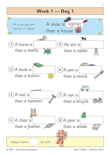 CGP Books - KS1 Maths Year 1 Daily Practice Book: Summer Term - Paperb image 2