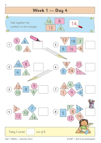 CGP Books - KS1 Maths Year 1 Daily Practice Book: Summer Term - Paperb image 5