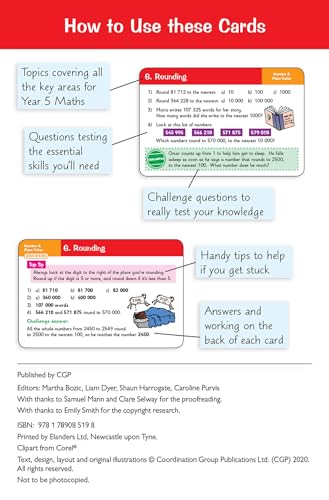 CGP Books - New KS2 Maths Practice Question Cards - Year 5 - Hardback image 2