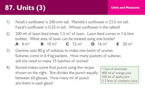 CGP Books - New 11+ CEM Revision Question Cards: Maths - Ages 9-10 - P image 7