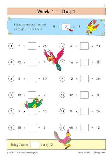 CGP Books - New KS2 Maths Daily Practice Book: Year 3 - Spring Term - image 2