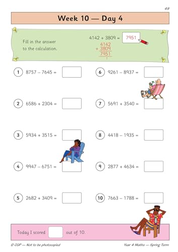 CGP Books - New KS2 Maths Daily Practice Book: Year 4 - Spring Term - image 5