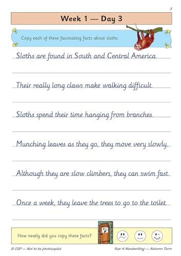 CGP Books - New KS2 Handwriting Daily Practice Book: Year 4 - Autumn T image 4