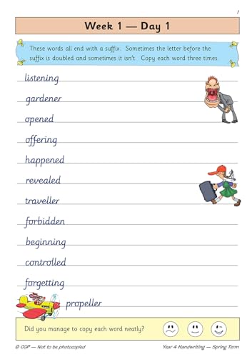 CGP Books - New KS2 Handwriting Daily Practice Book: Year 4 - Spring T image 3