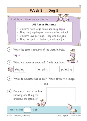 CGP Books - New KS1 English Daily Practice Book: Year 1 - Summer Term image 6
