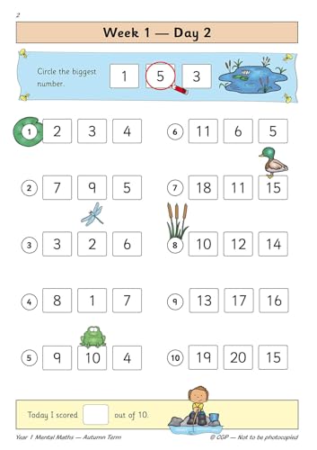 CGP Books - New KS1 Mental Maths Daily Practice Book: Year 1 - Autumn image 3