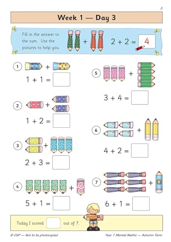 CGP Books - New KS1 Mental Maths Daily Practice Book: Year 1 - Autumn image 4