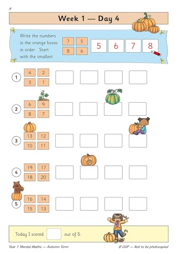 CGP Books - New KS1 Mental Maths Daily Practice Book: Year 1 - Autumn image 5