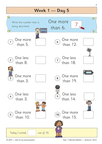 CGP Books - New KS1 Mental Maths Daily Practice Book: Year 1 - Autumn image 6
