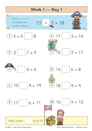 CGP Books - New KS1 Mental Maths Daily Practice Book: Year 2 - Autumn image 2