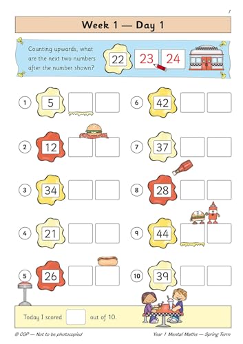 CGP Books - New KS1 Mental Maths Daily Practice Book: Year 1 - Spring image 2