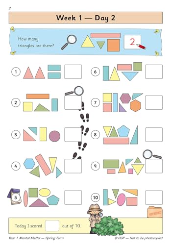CGP Books - New KS1 Mental Maths Daily Practice Book: Year 1 - Spring image 3