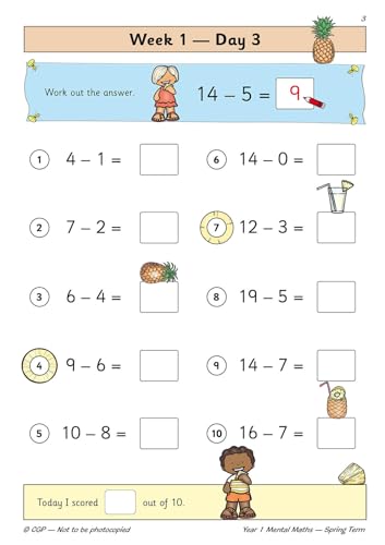 CGP Books - New KS1 Mental Maths Daily Practice Book: Year 1 - Spring image 4