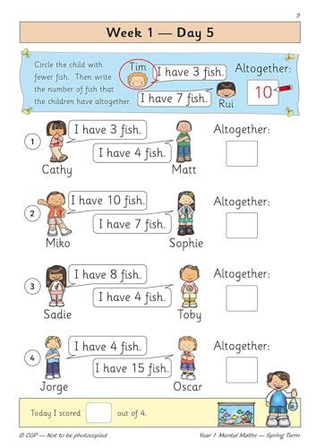 CGP Books - New KS1 Mental Maths Daily Practice Book: Year 1 - Spring image 6