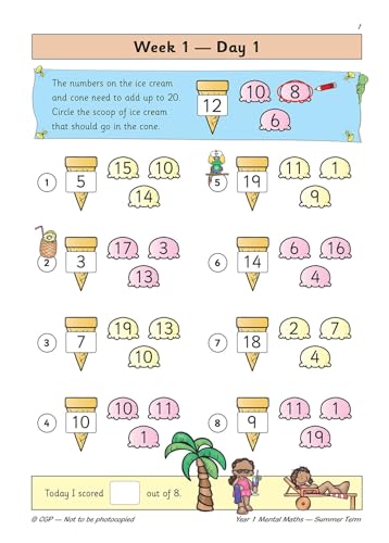 CGP Books - KS1 Mental Maths Year 1 Daily Practice Book: Summer Term - image 2