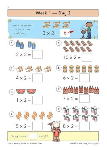 CGP Books - KS1 Mental Maths Year 1 Daily Practice Book: Summer Term - image 3