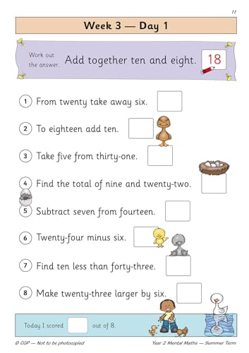CGP Books - KS1 Mental Maths Year 2 Daily Practice Book: Summer Term - image 2