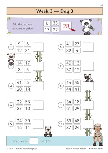 CGP Books - KS1 Mental Maths Year 2 Daily Practice Book: Summer Term - image 4