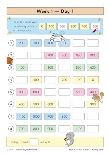 CGP Books - New KS2 Mental Maths Daily Practice Book: Year 3 - Spring image 2