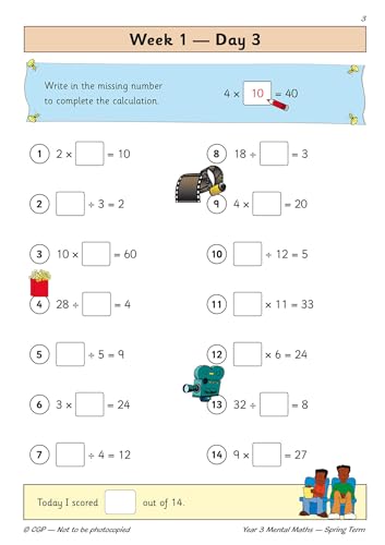 CGP Books - New KS2 Mental Maths Daily Practice Book: Year 3 - Spring image 4