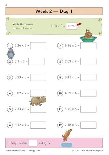 CGP Books - New KS2 Mental Maths Daily Practice Book: Year 6 - Spring image 2
