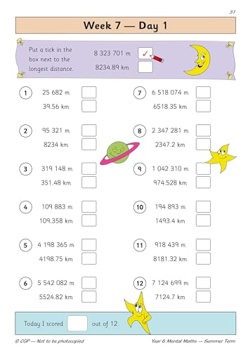 CGP Books - KS2 Mental Maths Year 6 Daily Practice Book: Summer Term - image 2