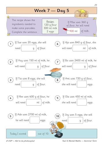 CGP Books - KS2 Mental Maths Year 6 Daily Practice Book: Summer Term - image 6