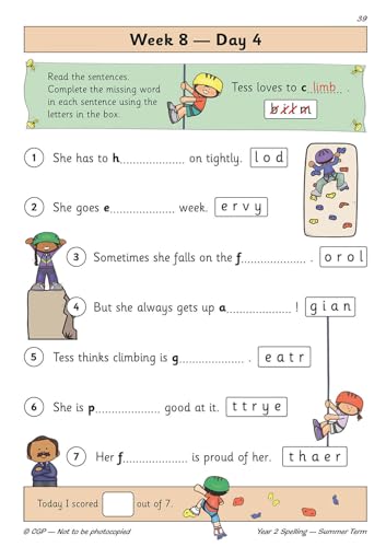 CGP Books - New KS1 Spelling Daily Practice Book: Year 2 - Summer Term image 5