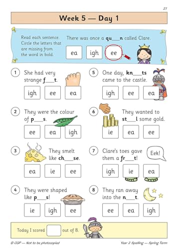 CGP Books - New KS1 Spelling Daily Practice Book: Year 2 - Spring Term image 2