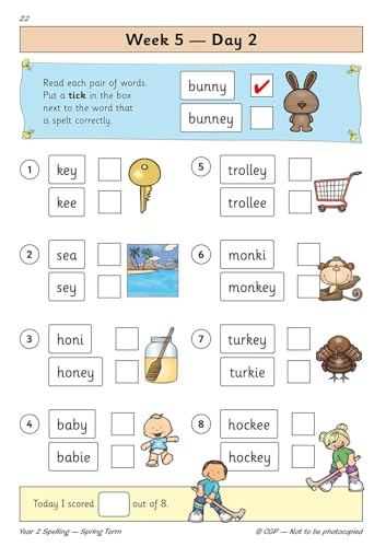 CGP Books - New KS1 Spelling Daily Practice Book: Year 2 - Spring Term image 3