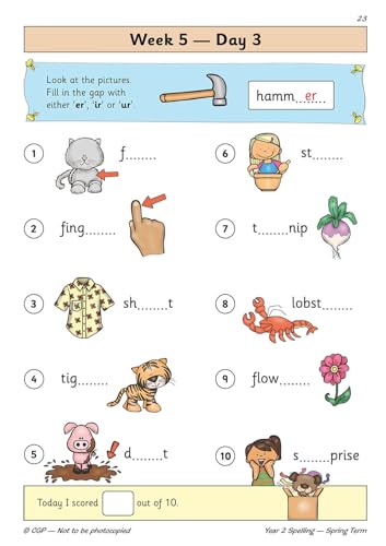 CGP Books - New KS1 Spelling Daily Practice Book: Year 2 - Spring Term image 4