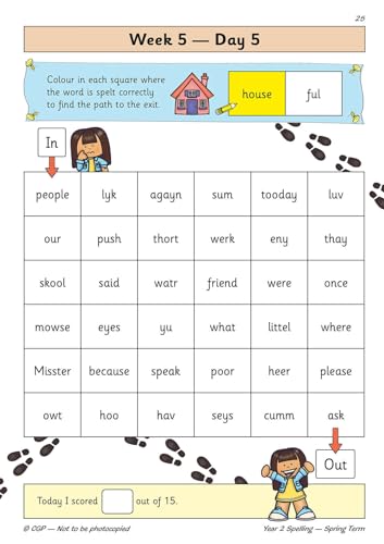 CGP Books - New KS1 Spelling Daily Practice Book: Year 2 - Spring Term image 6