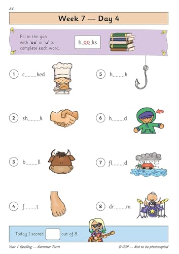 CGP Books - New KS1 Spelling Daily Practice Book: Year 1 - Summer Term image 5