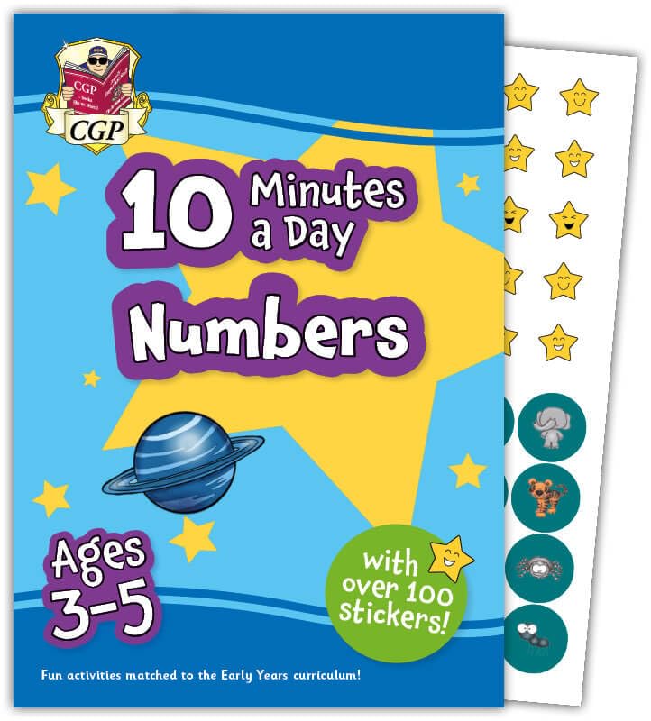 CGP Books - 10 Minutes a Day Numbers for Ages 3-5 (with reward sticker image 1