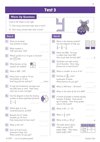CGP Books - New KS2 Maths Year 3 Mental Arithmetic Targeted Question B image 4