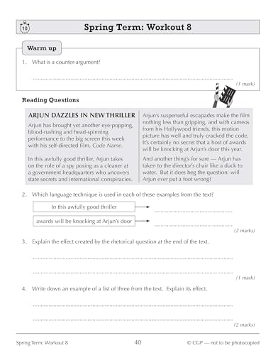 CGP Books - New KS3 Year 8 English 10-Minute Weekly Workouts - Paperba image 4