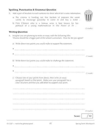 CGP Books - New KS3 Year 8 English 10-Minute Weekly Workouts - Paperba image 5