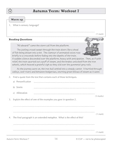 CGP Books - New KS3 Year 9 English 10-Minute Weekly Workouts - Paperba image 4