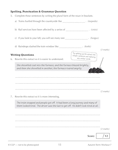 CGP Books - New KS3 Year 9 English 10-Minute Weekly Workouts - Paperba image 5