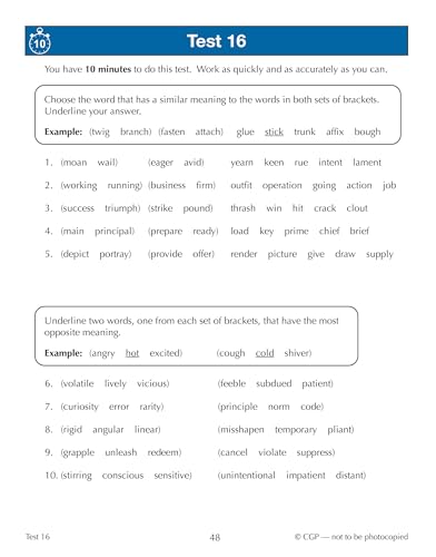 CGP Books - 11+ GL 10-Minute Tests: Vocabulary for Verbal Reasoning & image 2