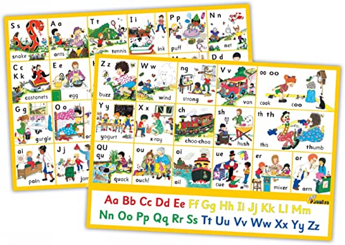 Jolly Phonics Letter sound Wall Charts : In Print Letters (British Eng image 1
