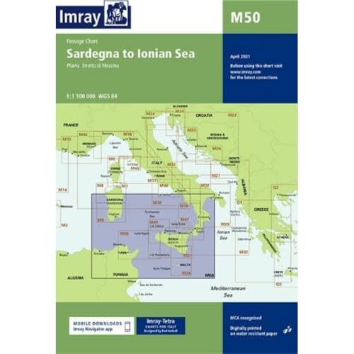 Imray - Chart M50 : Sardegna to Ionian Sea : M50 - Map image 1