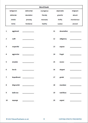 11+ Essentials Verbal Reasoning: Vocabulary Book 3 - Paperback image 4