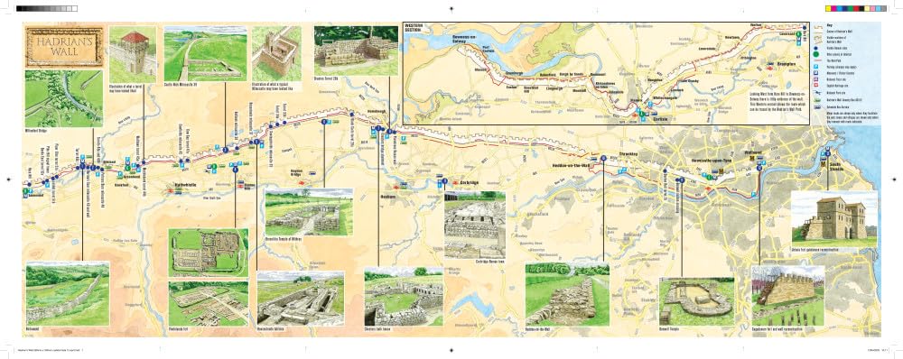 Paul Frodsham - Hadrian's Wall - Visitor Map and Guide : An illust image 2