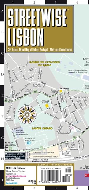 Michelin - Streetwise Lisbon Map - Laminated City Center Street Map of image 1